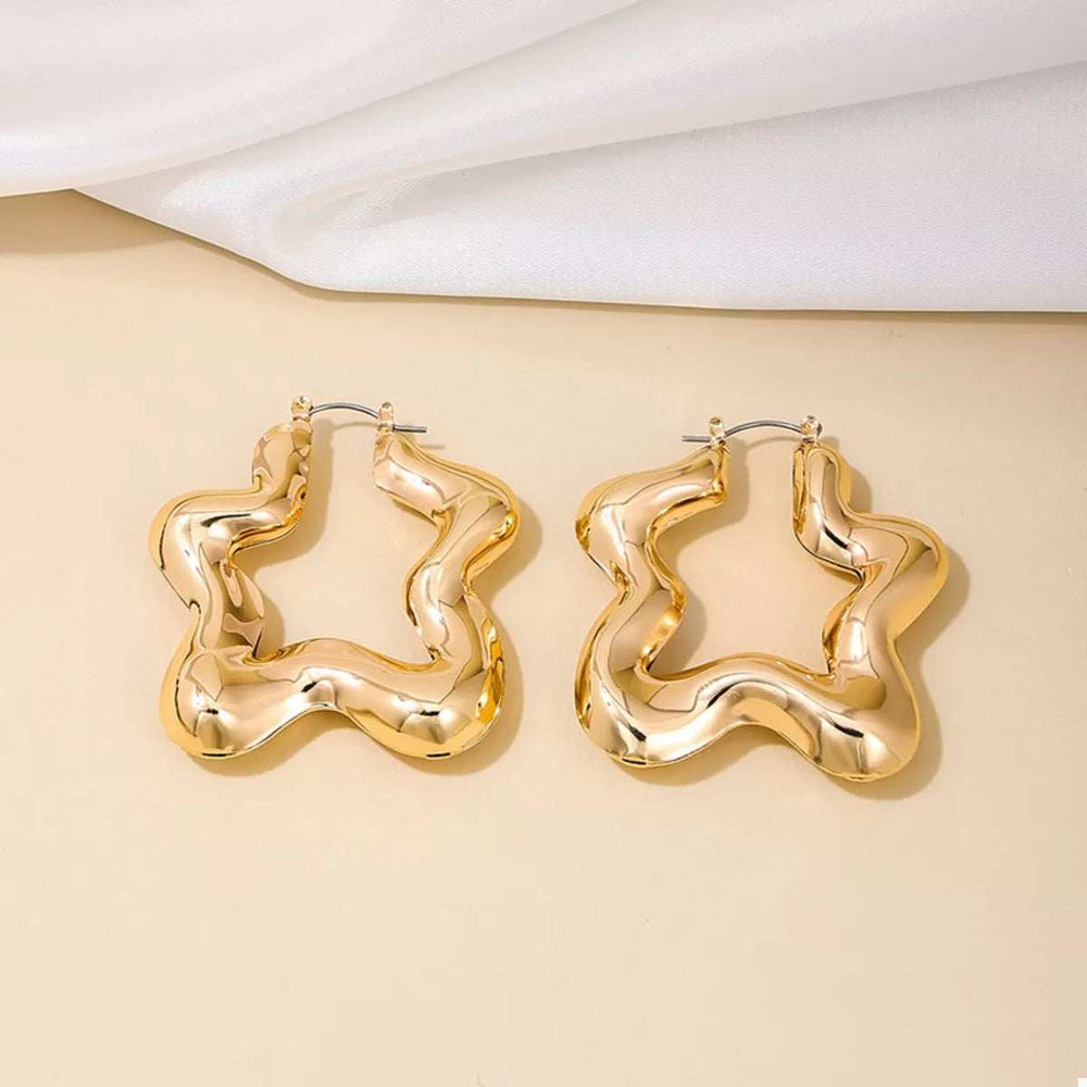 Star Shaped Hoop Earrings - Trendsi - Flyclothing LLC