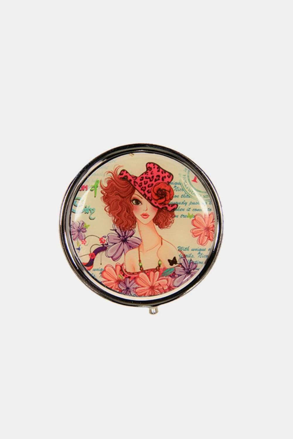 Nicole Lee USA Print Metallic Circular Large Pill Case - Trendsi - Flyclothing LLC