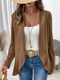 Open Front Long Sleeve Cardigan - Trendsi - Flyclothing LLC