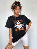 Round Neck Short Sleeve Ghost Graphic T-Shirt - Trendsi - Flyclothing LLC