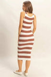 HYFVE Striped Scoop Neck Wide Strap Knit Dress - Trendsi - Flyclothing LLC