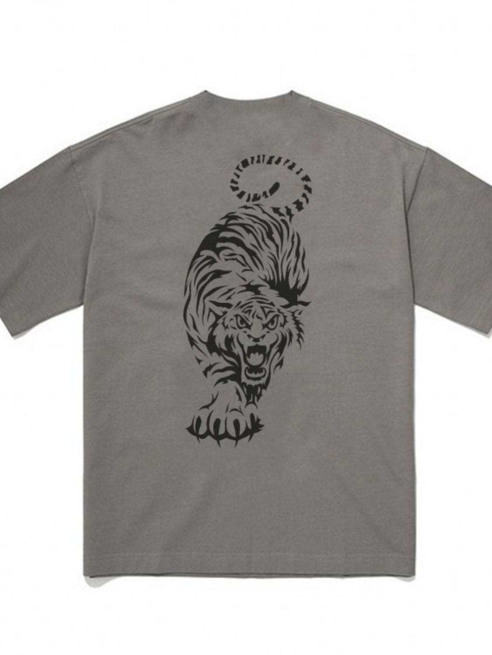 Men's Plus Size Tiger Round Neck Short Sleeve T-Shirt - Trendsi - Flyclothing LLC