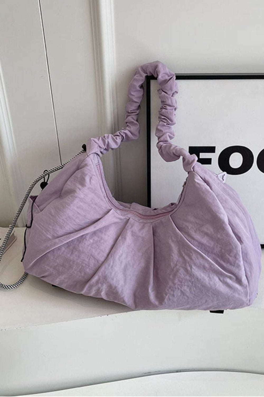 Drawstring Strap Ruched Crossbody Bag - Trendsi - Flyclothing LLC