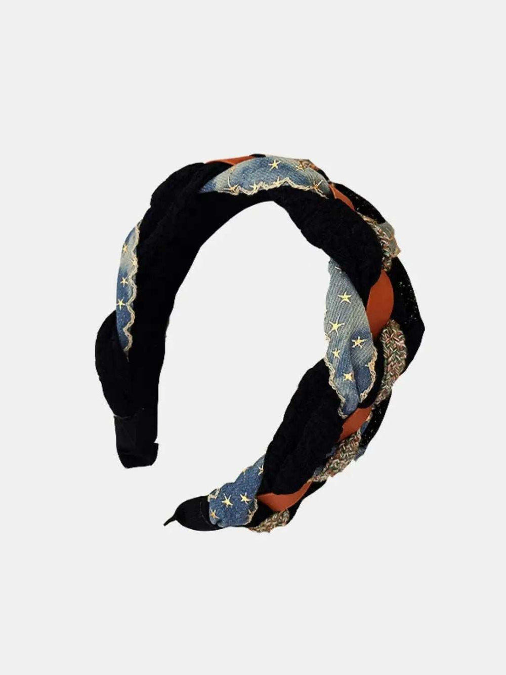 Denim Braided Wide Headband - Trendsi - Flyclothing LLC