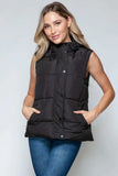 Snobbish Snap and Zip Closure Hooded Vest - Trendsi - Flyclothing LLC