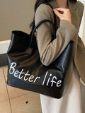 BETTER LIFE PU Leather Tote Bag - Trendsi - Flyclothing LLC