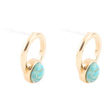 Calgary Blue Turquoise Post Golden Earrings - Barse Jewelry - Flyclothing LLC