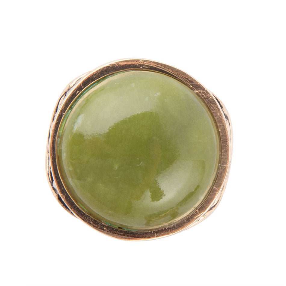 Green Canadian Jade Golden Statement Ring - Barse Jewelry - Flyclothing LLC