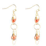 Canyon Red Magnesite Double Drop Golden Earrings - Barse Jewelry - Flyclothing LLC