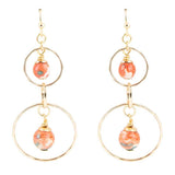 Canyon Red Magnesite Double Drop Golden Earrings - Barse Jewelry - Flyclothing LLC