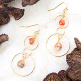 Canyon Red Magnesite Double Drop Golden Earrings - Barse Jewelry - Flyclothing LLC