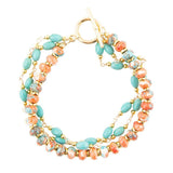 Canyon Blue and Orange Magnesite Golden Toggle Bracelet - Barse Jewelry - Flyclothing LLC