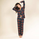 The Cappuccino | Holiday Tartan Plaid SleepDeep™ Women’s Long Sleeve Pajama Set - Shinesty - Flyclothing LLC
