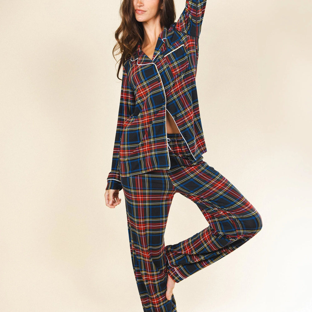 The Cappuccino | Holiday Tartan Plaid SleepDeep™ Women’s Long Sleeve Pajama Set - Shinesty - Flyclothing LLC