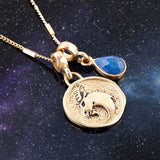 Capricorn - Zodiac Blue Lapis Golden Charm Necklace - Barse Jewelry - Flyclothing LLC