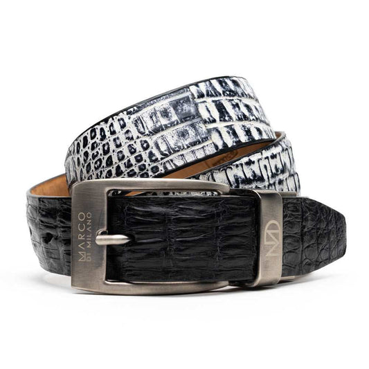Caribe Belt Black / Newspaper - Marco Di Milano - Flyclothing LLC