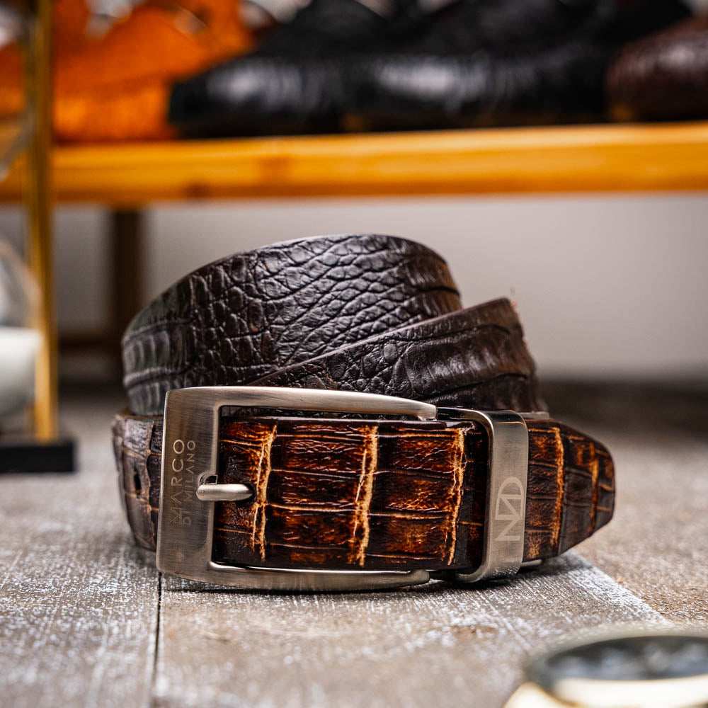 Caribe Belt Brown / Pantano - Marco Di Milano - Flyclothing LLC