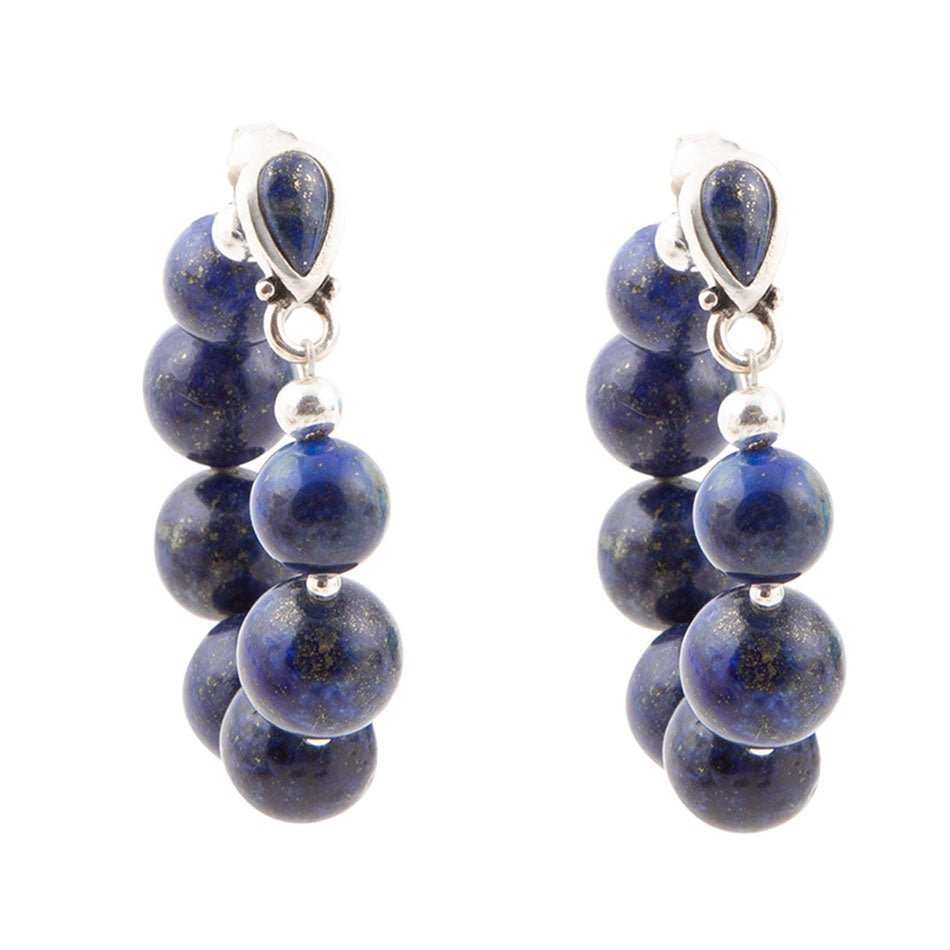 Carly Blue Lapis Complete Loop Sterling Silver Post Earrings - Barse Jewelry - Flyclothing LLC