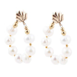 Carly White Pearl Complete Loop Golden Post Earrings - Barse Jewelry - Flyclothing LLC