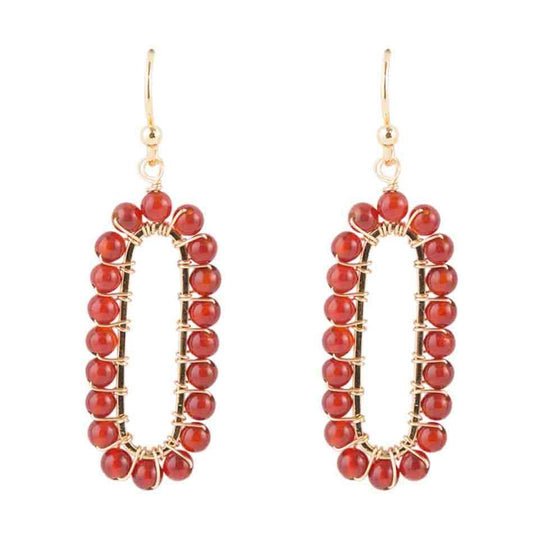 Carnelian Endless Loop Earrings - Barse Jewelry - Flyclothing LLC
