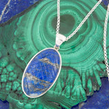 Carved Blue Lapis Sterling Silver Pendant Necklace - Barse Jewelry - Flyclothing LLC