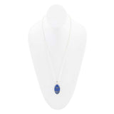 Carved Blue Lapis Sterling Silver Pendant Necklace - Barse Jewelry - Flyclothing LLC