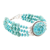 Carved Blue Turquoise and Sterling Silver Toggle Bracelet - Barse Jewelry - Flyclothing LLC
