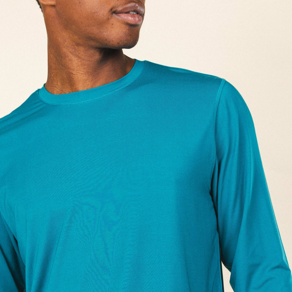 The Caspian Sea | Teal Blue Super Stupid-Soft™ Men’s Long Sleeve Pajama Shirt - Shinesty - Flyclothing LLC