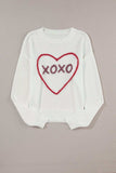 XOXO Round Neck Drop Shoulder Sweater - Trendsi - Flyclothing LLC