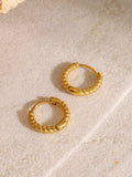 18K Gold-Plated Stainless Steel Huggie Earrings - Trendsi - Flyclothing LLC