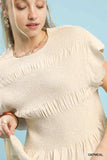 Umgee Linen Blend Smocked Peplum Blouse - Trendsi - Flyclothing LLC