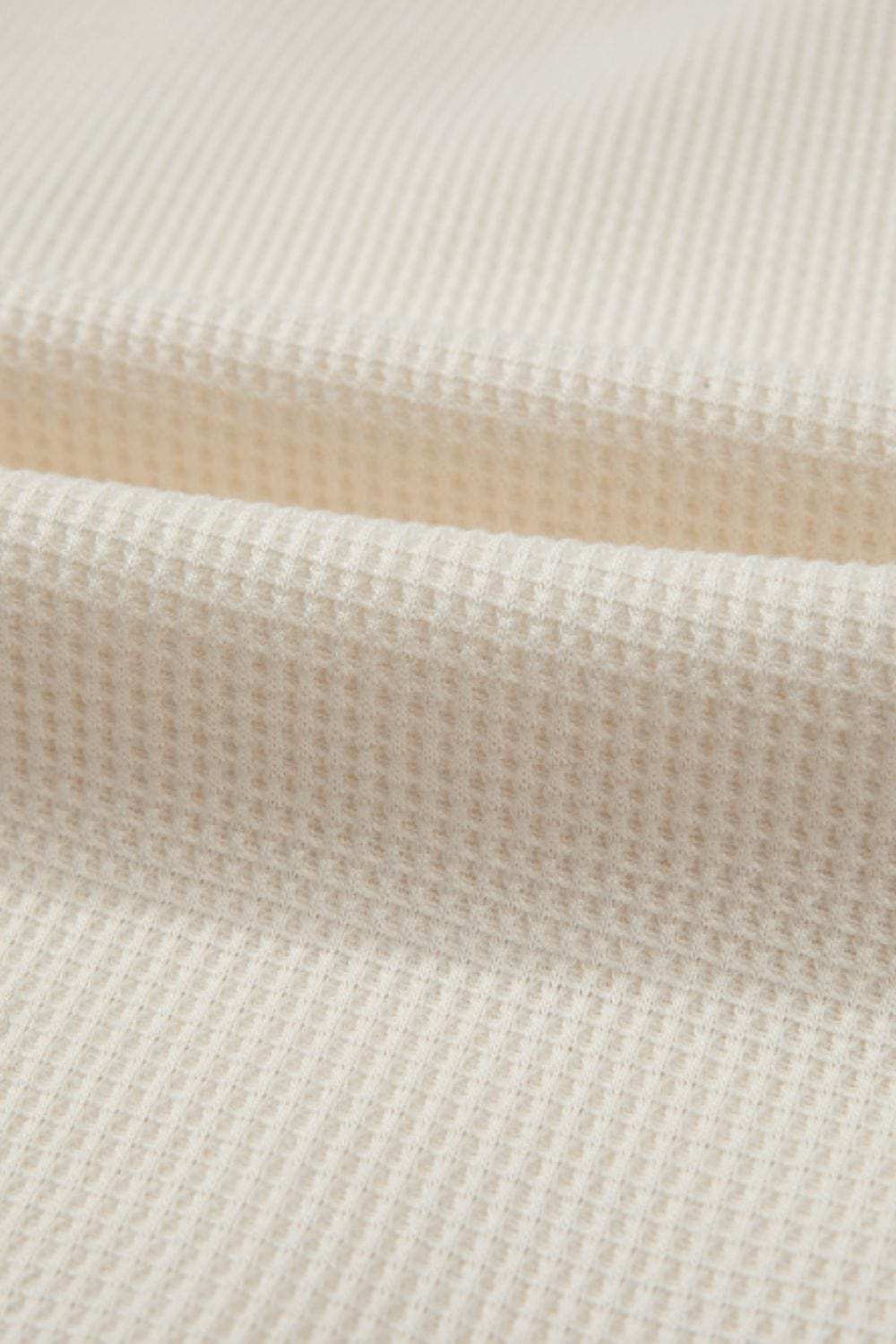 Waffle-Knit Two-Tone Long Sleeve Hoodie - Trendsi - Flyclothing LLC