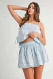 MABLE Embroidered Crop Cami and Balloon Mini Skirt Set - Trendsi - Flyclothing LLC