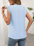 Lace Detail Round Neck Cap Sleeve Top - Trendsi - Flyclothing LLC