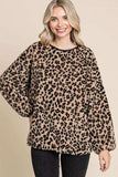 Culture Code Leopard Faux Fur Round Neck Top - Trendsi - Flyclothing LLC