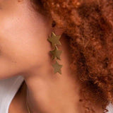 18K Gold-Plated Stainless Steel Star Earrings - Trendsi - Flyclothing LLC