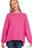 Zenana Full Size French Terry Pigment Dye & Enzyme Washing Pullover Plus Size - Trendsi - Flyclothing LLC