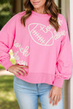 Football & Letter Round Neck Long Sleeve Sweatshirt - Trendsi - Flyclothing LLC