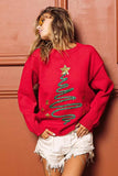 BiBi Sequin Star Tinsel Christmas Sweater - Trendsi - Flyclothing LLC