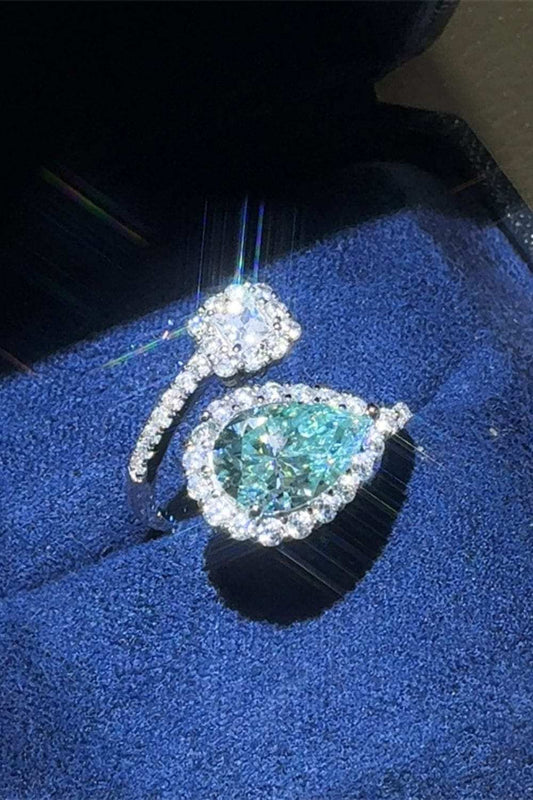 2 Carat Moissanite 925 Sterling Silver Bypass Ring - Trendsi - Flyclothing LLC