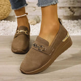 Round Toe Wedge Slip-Ons - Trendsi - Flyclothing LLC