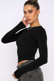 Round Neck Long-Sleeve Top - Trendsi - Flyclothing LLC