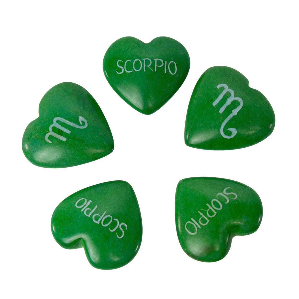 Zodiac Soapstone Hearts, Pack of 5: SCORPIO - SMOLArt - Flyclothing LLC