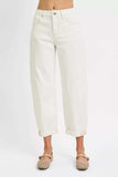 RISEN Full Size High Rise Barrel Cropped Jeans Plus Size - Trendsi - Flyclothing LLC