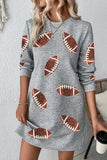 Sequin Football Long Sleeve Mini Dress - Trendsi - Flyclothing LLC