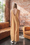 Ces Femme V-Neck Sleeveless Wide Leg Jumpsuit - Trendsi - Flyclothing LLC