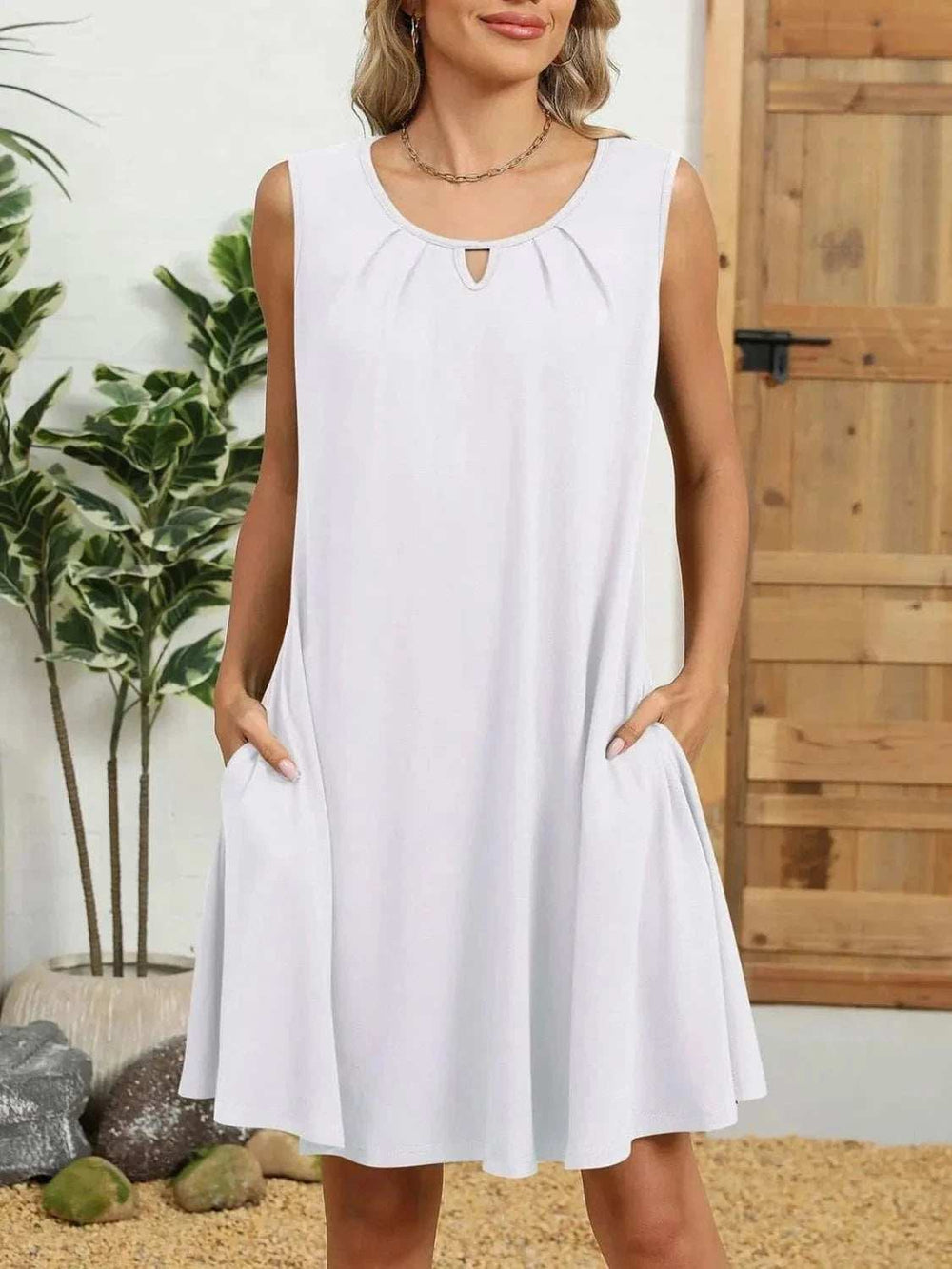 Round Neck Sleeveless Dress - Trendsi - Flyclothing LLC