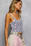 POL Scalloped Edge Cropped Crochet Cami with Granny Square Pattern - Trendsi - Flyclothing LLC
