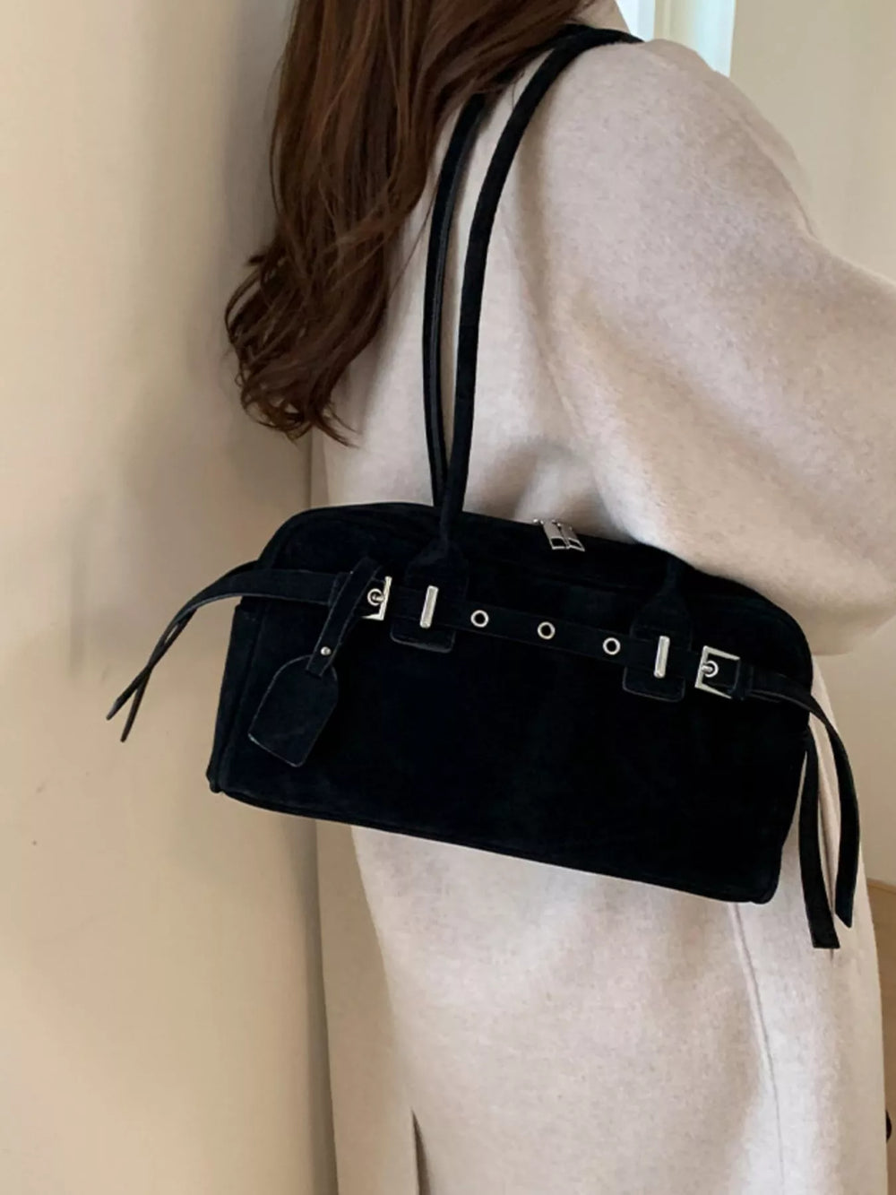 Buckle Decor Shoulder Bag - Trendsi - Flyclothing LLC