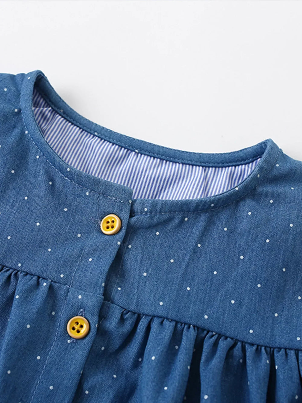 Children's Rainbow Pocket Denim Button-Down Dress - Trendsi - Flyclothing LLC